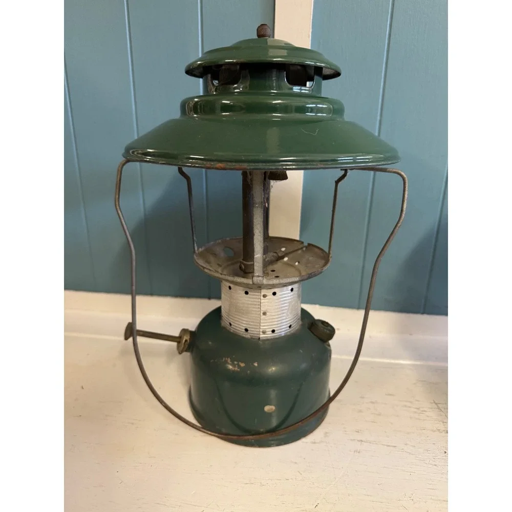 Vintage Coleman 228F Big Hat Lantern Forest Green June 1963 Wichita Kansas USA